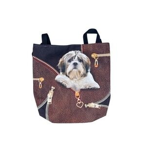 Shih Tzu Dog Tote Bag Polyester Novelty Purse Made in USA